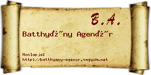 Batthyány Agenór névjegykártya